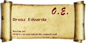 Orosz Edvarda névjegykártya